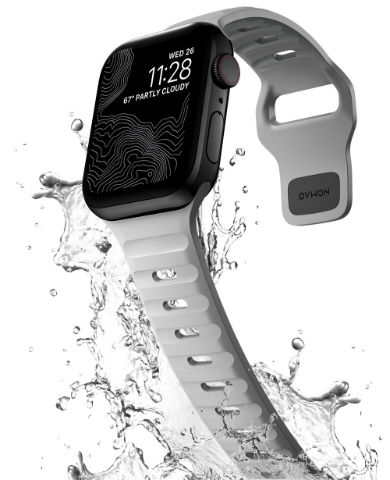 Correa deportiva Sport Strap Nomad V2 FKM Apple Watch 44/42mm gris lunar 